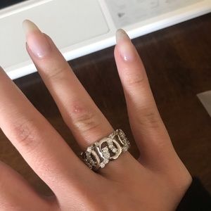 Cubic zirconia silver ring